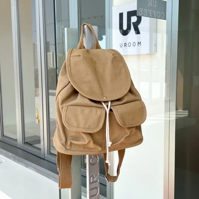 

Harajuku canvas Drawstring Women Backpack Schoolbag Teenage Girls Backpack for female bagpack big capacity schoolbag for student