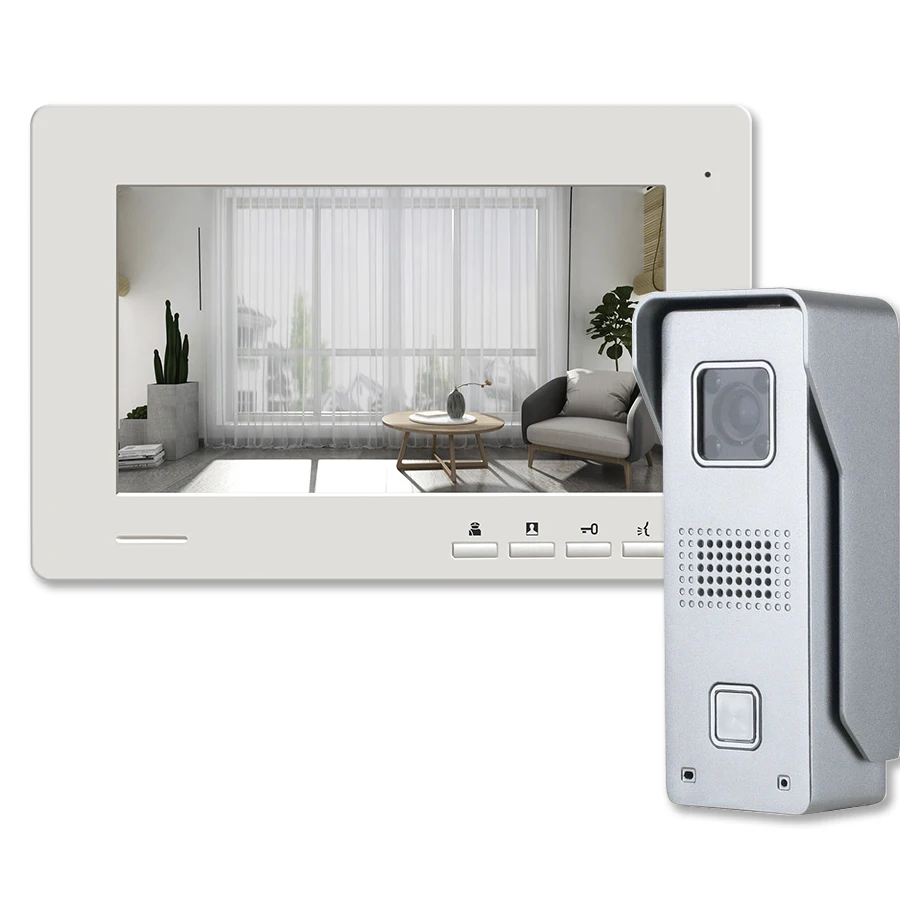 

2022 High Quality Smart Home Video Intercom Metal 7 Inch Phone Camera intercom System Door Bell HD white light night vision