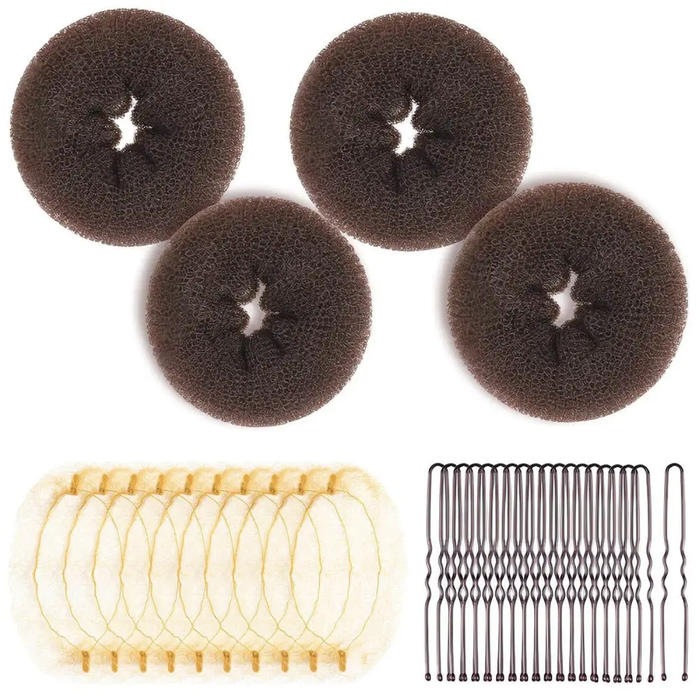 Flexible Hair Donut Bun Maker Sponge Tool Kit For Elegant Updo Hairstyles Daily Office Commuter Fashion Accessories