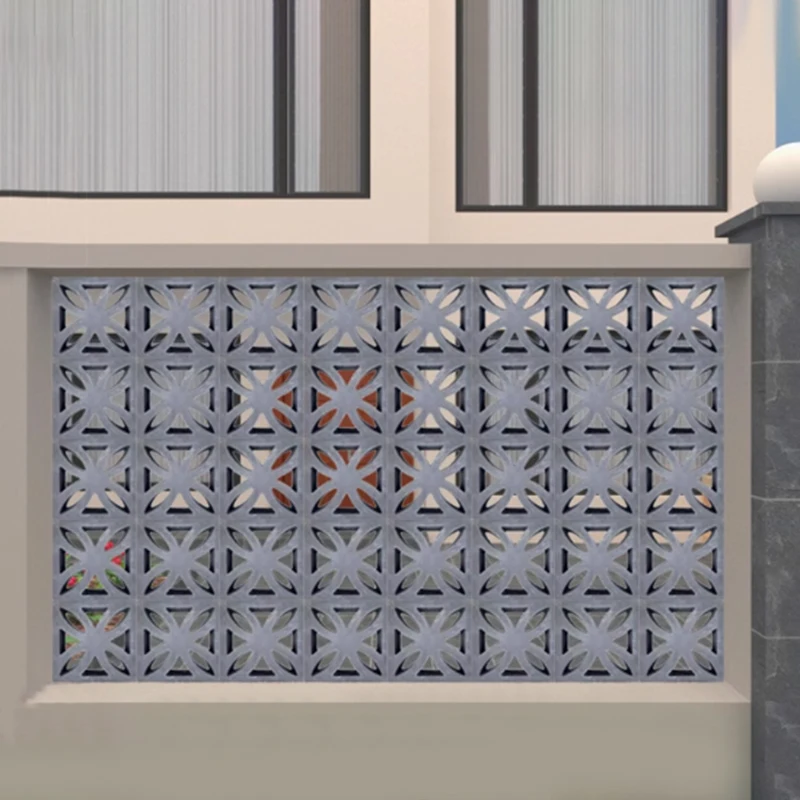 1PC Chinese Style Wall Decoration Cement Flower Window Mold Exterior Wall Hollow Shape Antique Flower Brick