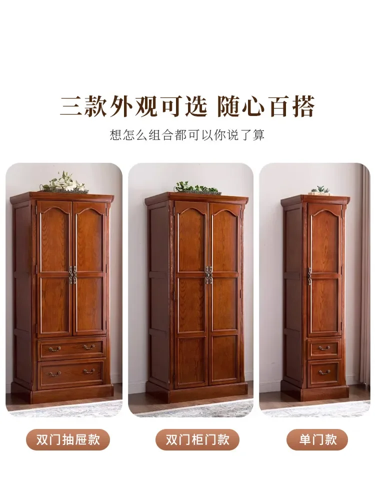 DSA  solid wood bedroom strong and durable wardrobe advanced storage layered three-door wardrobe
