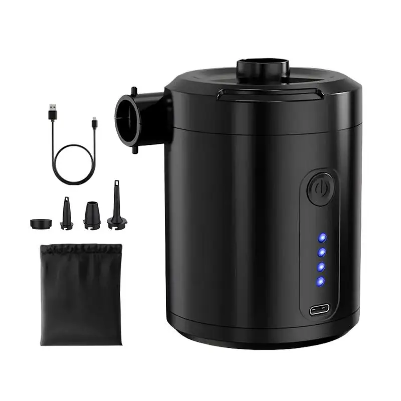 

Rechargeable Air Pump Electric Type-C Rechargeable Air Mattress Pump Wireless Mattress Inflator With Nozzles Low Noise