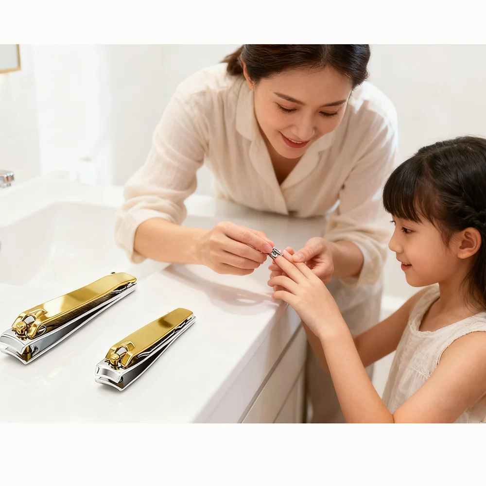 1개/2개 스테인리스 스틸 손톱깎이 및 발톱깎이 두꺼운 손톱용 도구 넓은 턱 직선형 발톱깎이