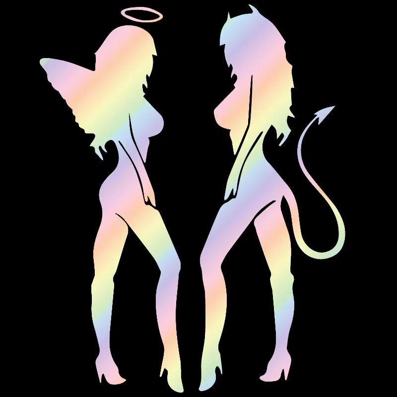 

Angel & Devil Pin-up Style Custom Decals - PVC Vinyl Stickers for Bumper, Window & Laptop Decoration