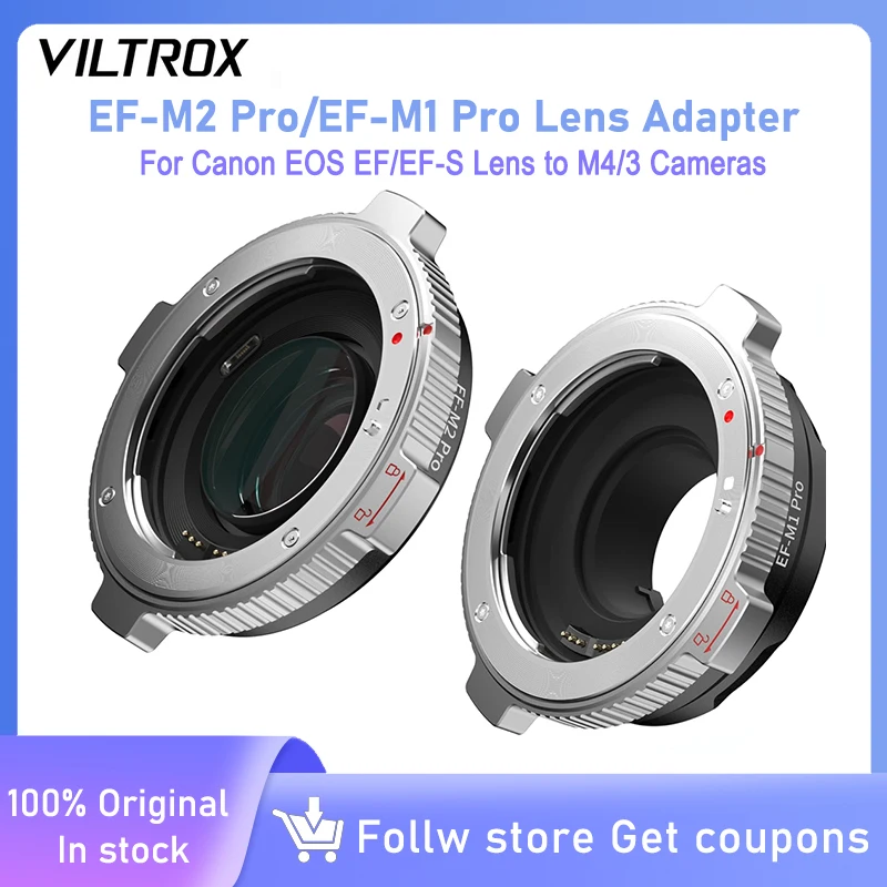 VILTROX EF-M1 Pro Objektivadapter Autofokus-Objektivkonverter, kompatibel mit Canon EOS EF/EF-S Objektiv auf M4/3 MFT GH5 GX7 E-M5 Kameras