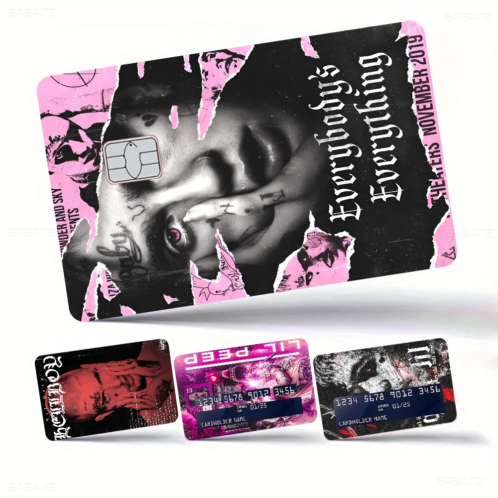 الهيب هوب مغني الراب L-Lil P-Peep 100% رائجة البيع أمين الائتمان الخصم البنك بطاقة حافلة بطاقة فيلم الجلد ملصق