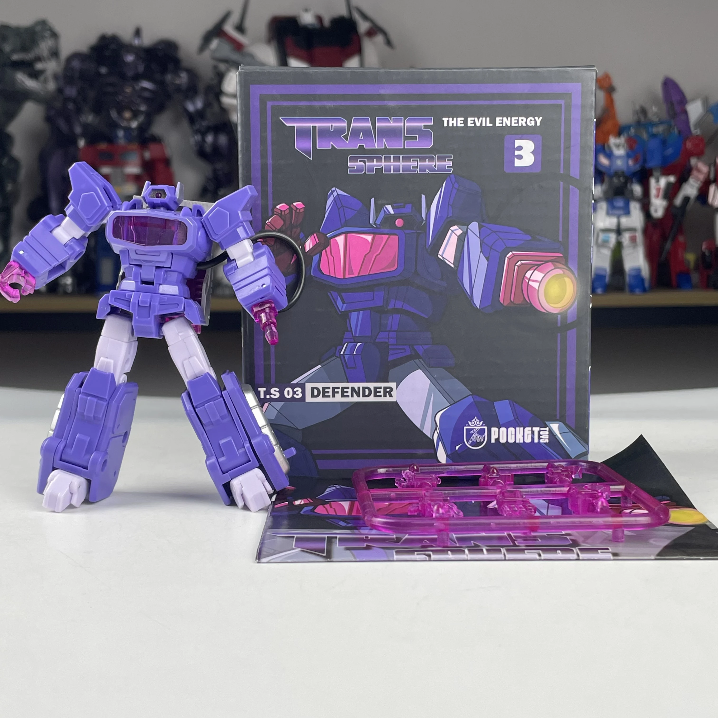 

Transforming Toys PocketToys PT03 10CM Shockwave G1 Animated Version Small Scale Robot Model Action Figures Collection Anime