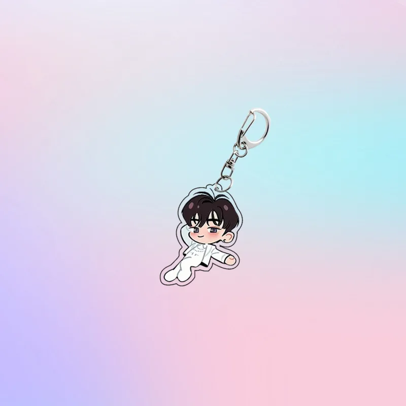 Kpop ZEROBASEONE Cartoon Acrylic Keychain Lovely ZB1 Keyring Bag Idol Pendant RICKY ZHANGHAO HANBIN Fans Collectible Accessories