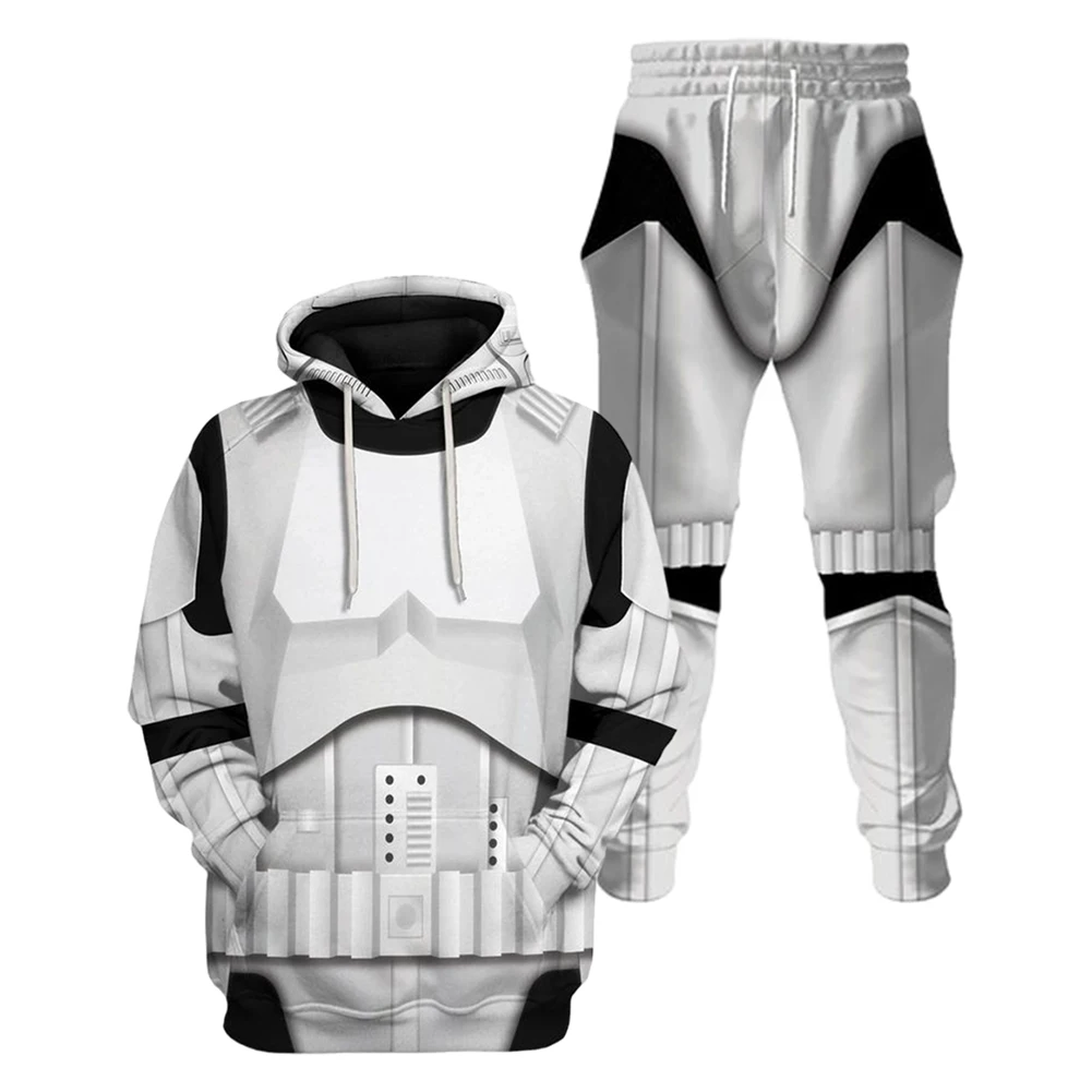 Imperial Stormtrooper Cosplay Fantasia kostium dla dorosłych mężczyzn bluza z kapturem bluza spodnie na co dzień luźny pulower Streetwear spodnie dresowe