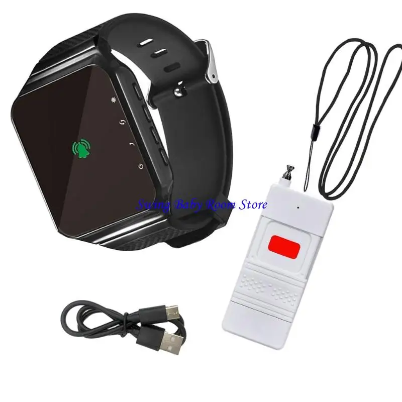 

K1AD Portable Wireless Restaurant Pager Watch Receiver Waiter Calling System With Remote Control for Caregivers Use