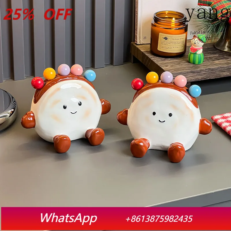 

CX Cute Roujiamo Fruit Fork Stainless Steel Food Grade Ceramic Storage Jar