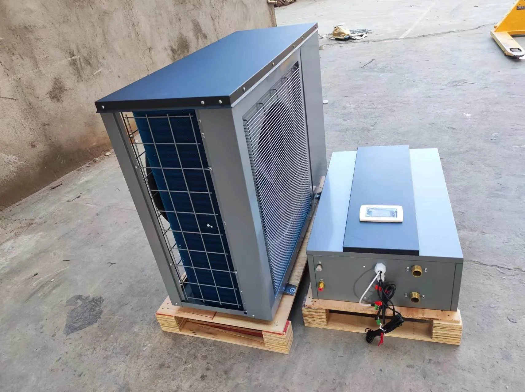 Bomba de calor dividida con inversor de CC de 11kw, calefacción y refrigeración de agua caliente, 240V, controlada por WIFI