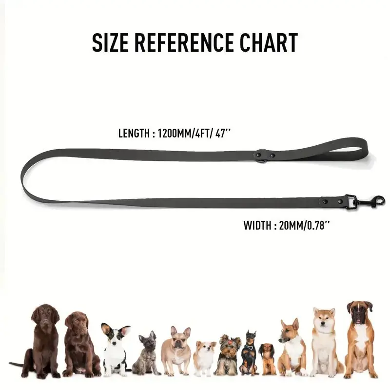 Dog Leash PVC Leashes 1.2M Durable Waterproof Easy Clean Walk Training For Large Medium Small Dogs