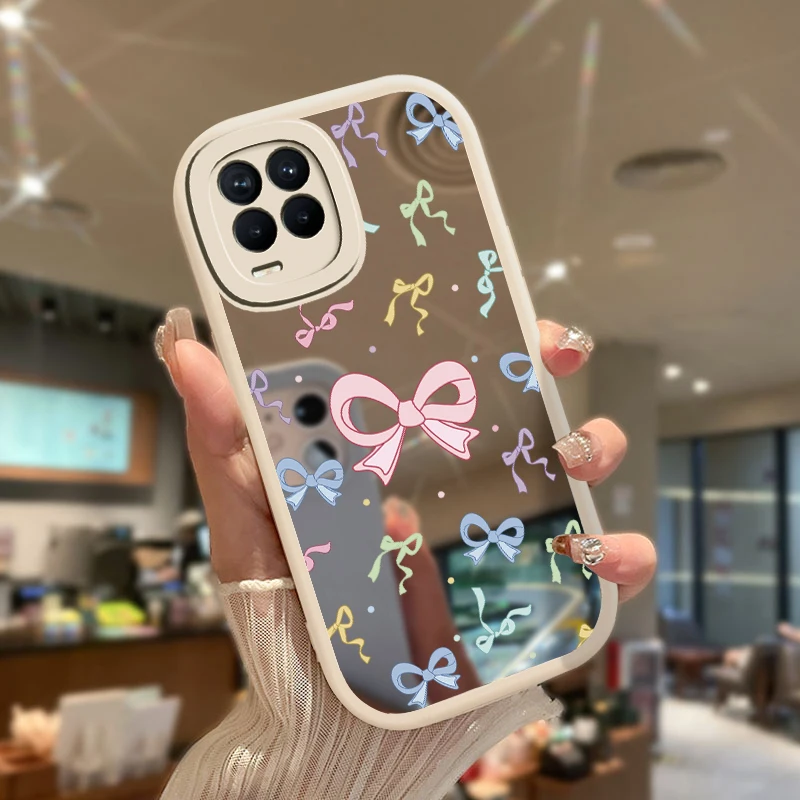 Colorful Bow Print Case For OPPO Reno 5 4F 4 2F 2Z 2 5 Pro 5F TPU Shockproof Mirror Makeup Phone Cover For Reno 5F 4F 4 2F