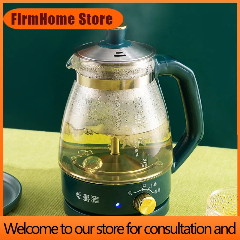 FirmHome Store1L Electric Kettle Heat-resistant Glass Tea Infuser Pot With Filter Automatic Steam Spray Borosilicate Glass Teap