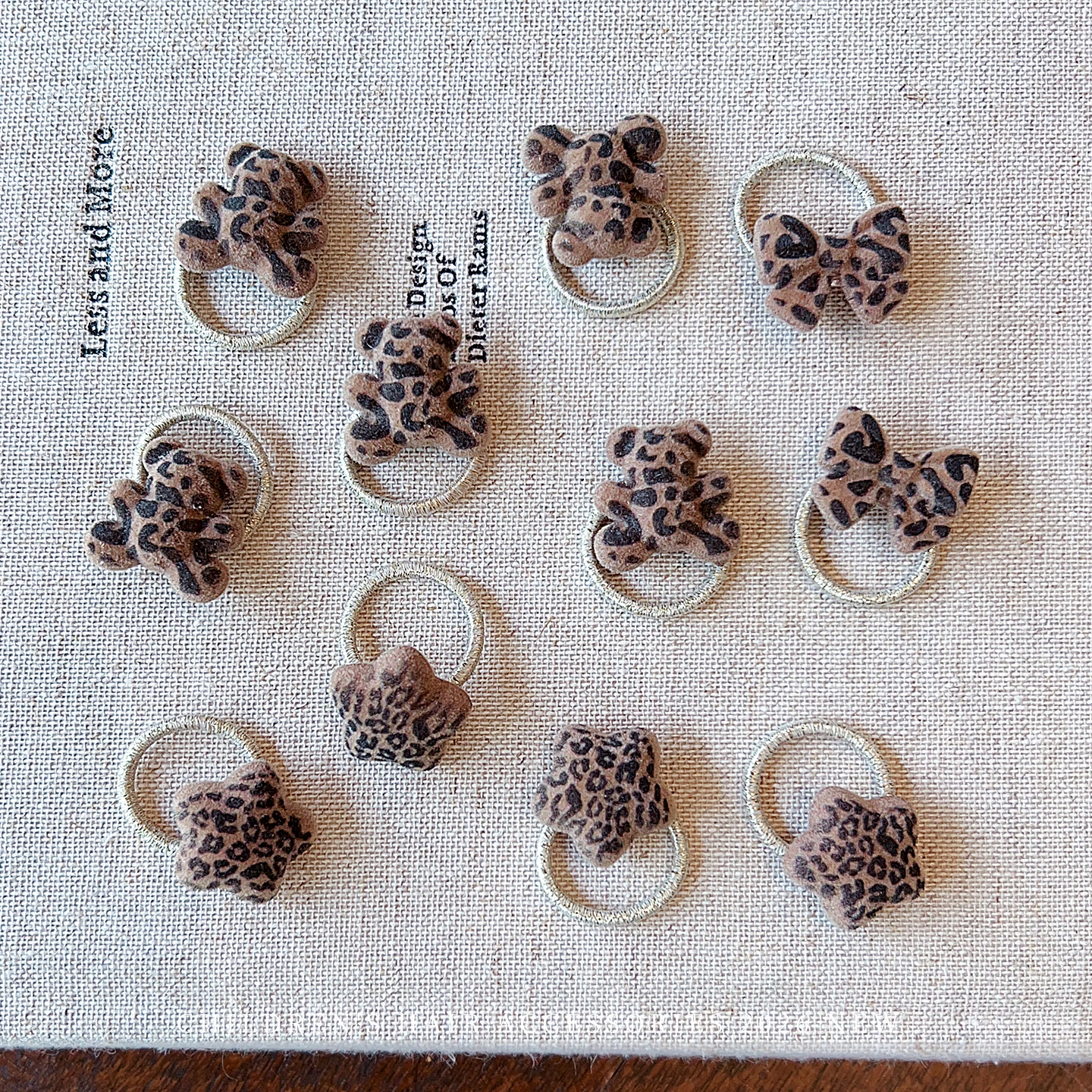 Haargummis mit Leopardenmuster für Kinder, mit Bären-, Stern- und Schleifenmotiven, elastische Haarbänder, Mädchen-Pferdeschwanz-Halter, niedliche Kinder-Haaraccessoires. – Detail 7