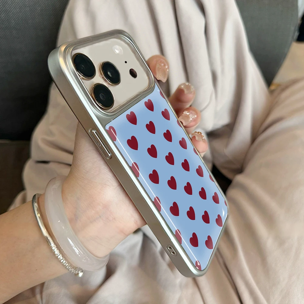 Luxuriöse Herzförmige Gummihülle für iPhone 15 17 13 Pro Max Phone 11 12 ProMax 14 15 16 Plus Hüllen Stoßfest Minimalistisch Funda – Detail 22
