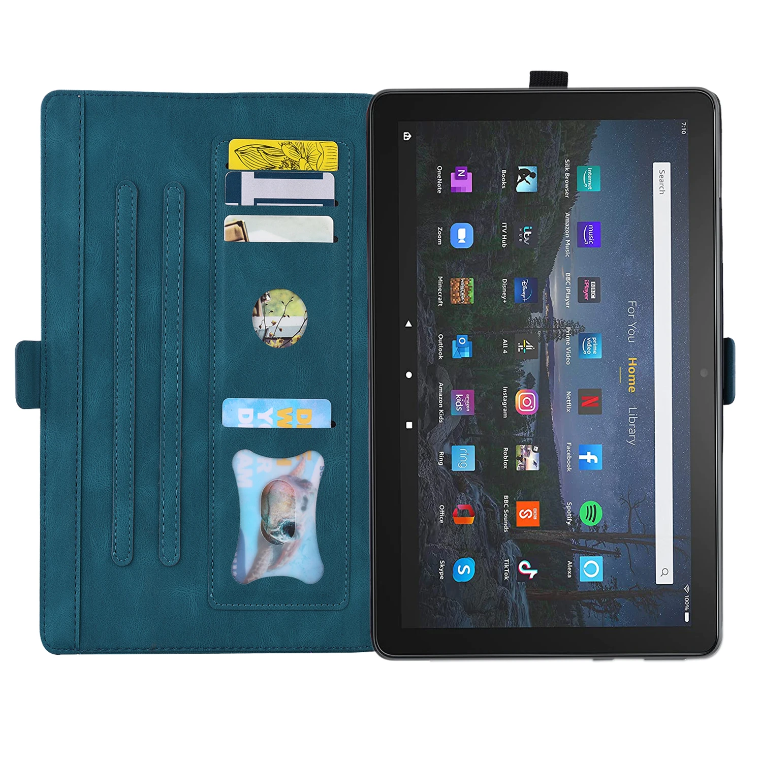 Wallet Card Slot Cover For Amazon Fire HD 8 2020 8 inch Love Butterfly Pattern Flip Shockproof Have Sleep Leather Bracket Case