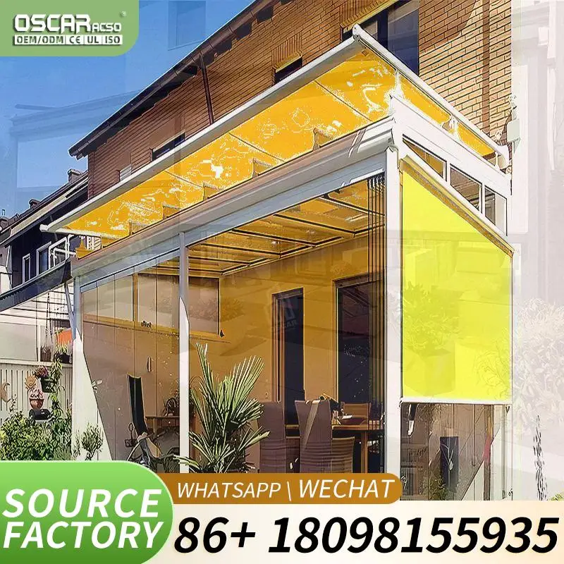 Motorized Roller Blinds Aluminum Frame Patio Outdoor Zipped Screen Side Shutter Shades Rolling Blind