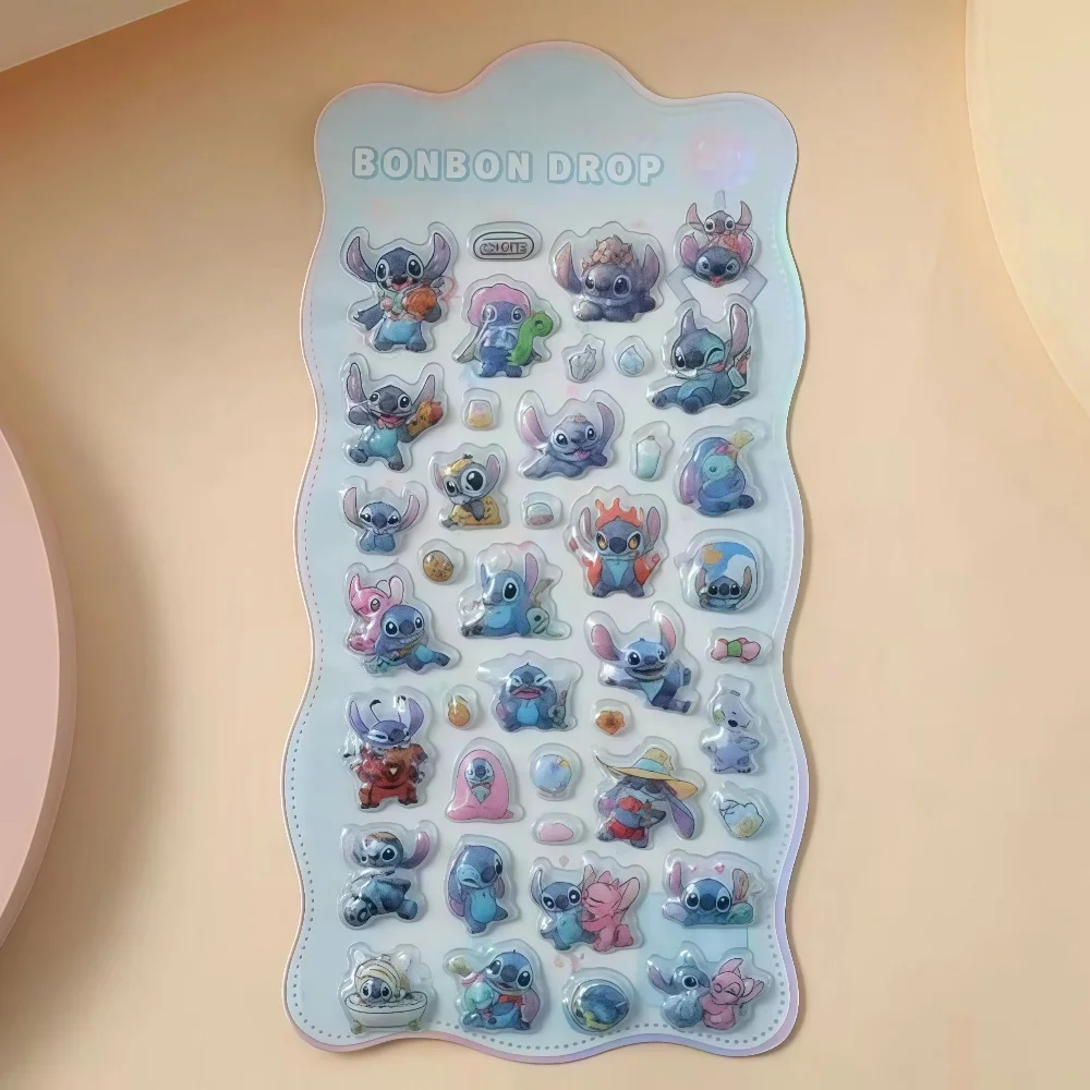 Stitch Leuke 3D Stickers-Paarse Hoogwaardige Drijvende Stickers, Ideaal voor Scrapbook/Journal/Telefoon Case Deco, Handgemaakte Notitie Decoratie