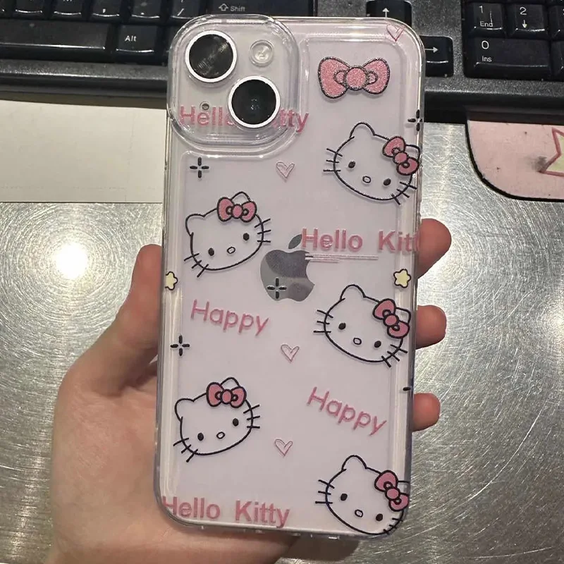 Etui na telefon Simplicity Yk2 Hello Kittys do iPhone\'a 16 15 14 13 12 11 Mini Pro Max X XR XSMax 7 8 Plus SE20 Transparent Cover