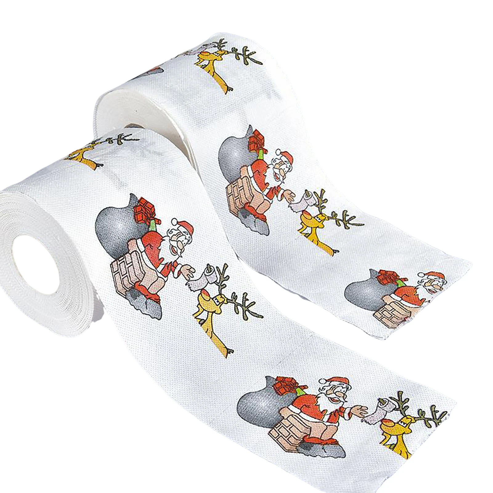 Christmas Pattern Series Roll Paper Festive Atmosphere Brightly Color Decor Suitable for Home Restaurant