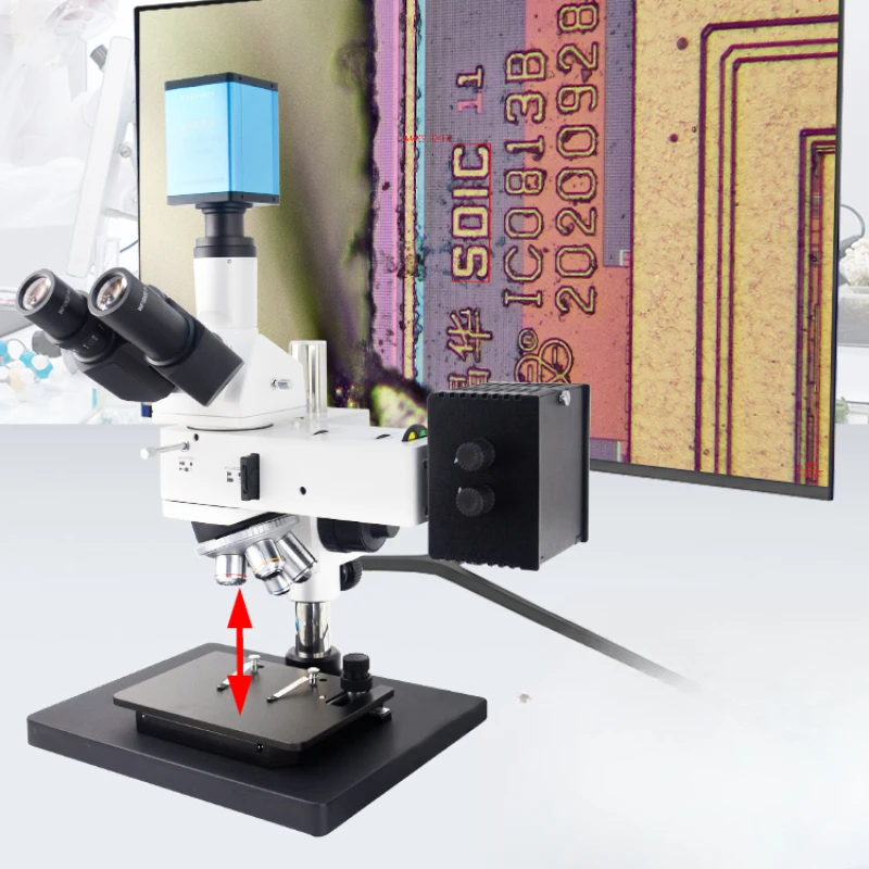 Microscope, three lens, electronic high-definition 2K/4K industrial camera, 2000x magnification, scientific research major