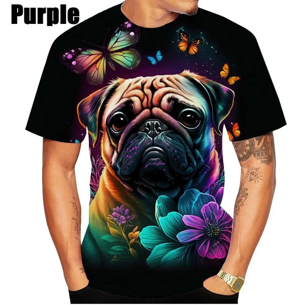 

Casual Dog 3D Printed T-Shirt Personality Fashion Unisex Hip Hop Round Neck Short Sleeve Tops