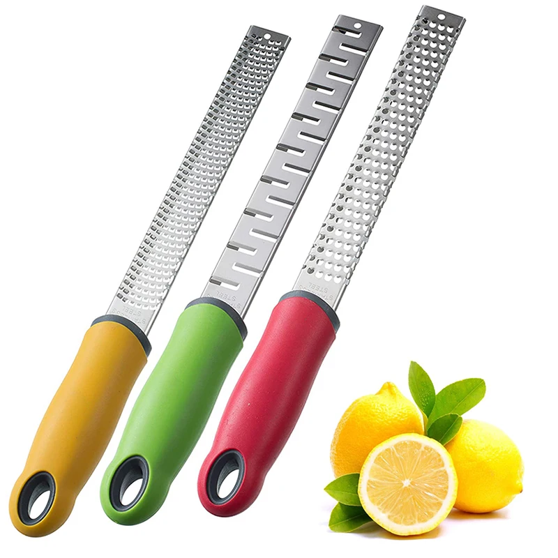 Kitchen Graters set of 3, Stainless Steel Zester, Chocolate-Garlic-Ginger-Nutmeg-Coconut-Spice-Parmesan Cheese Shredder & grater