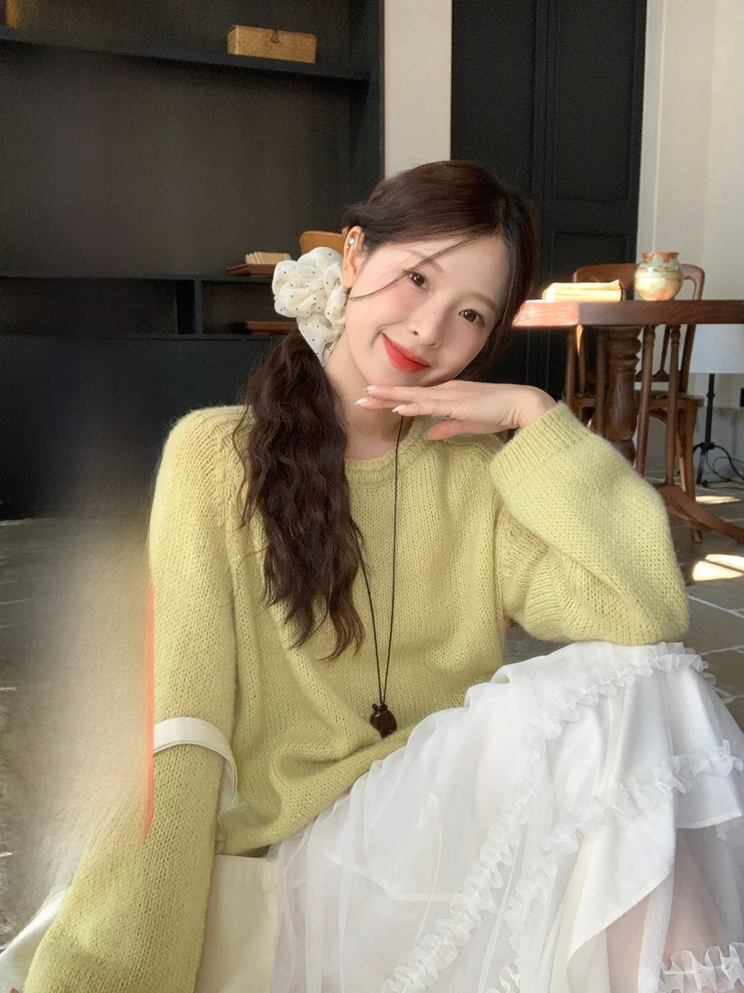 

Loose Women's Pullover Sweater Korean Style Soft Pure Color Oversized Design Casual Top Comfortable Spring Fashion