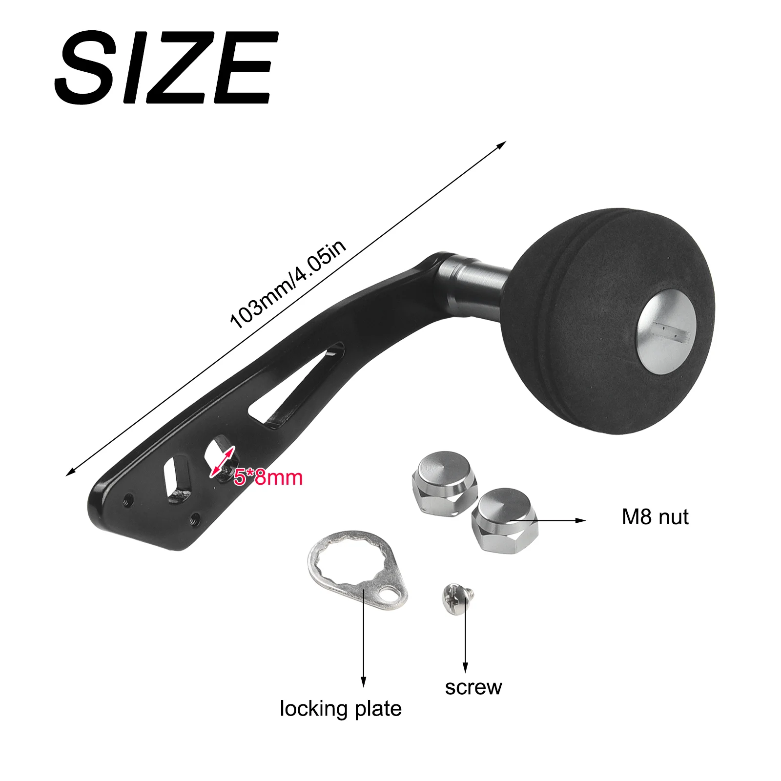EVA & Metal Power Single Fishing Reel Handle EVA Knob Reel DIY Replacement Parts For Saltwater/freshwater Fishing Tackle Tools