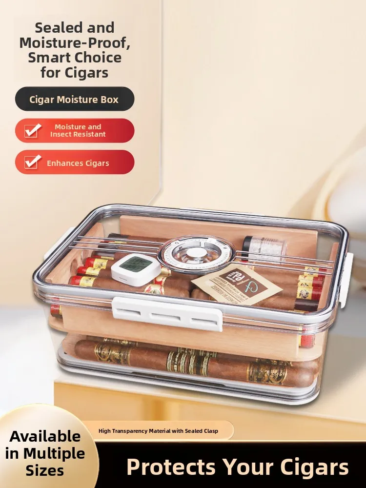 

Коробка для увлажнения сигар из кедрового дерева, влагонепроницаемая, защищенная от насекомых, для выдержки сигар, бренд DUNHAO, гладкая поверхность