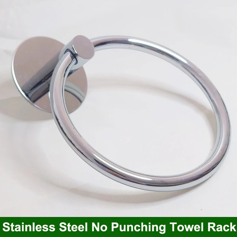

Bath Towel Ring Bathroom Hardware Accessories Thicken Stainless Steel Hand Towel Holder for Bathroom Modern Round Towel Hanger W