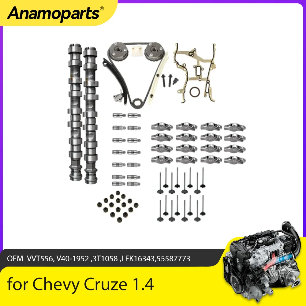 Engine Parts Intake Exhaust Camshaft Timing Chain Kit Valve Stem Seal Fit 1.4 L GAS For Chevrolet Aveo Cruz Trax 1.4L 11-16