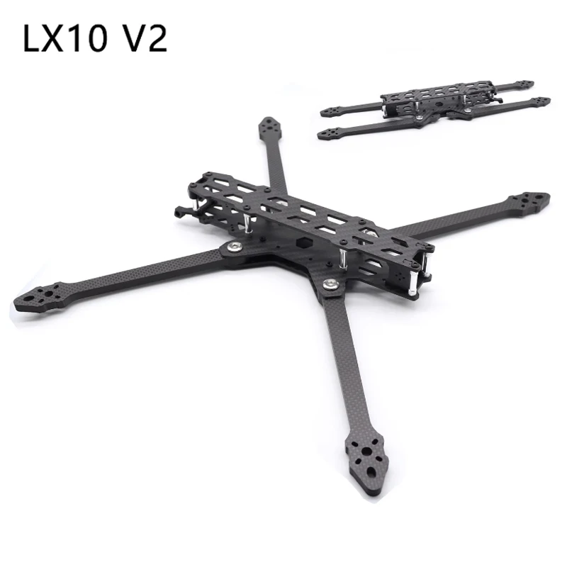 LX10 V2 10inch Fold Carbon Fiber Frame Wheelbase 405mm Thickness Arm 7.0mm For 3115 motor FPV Super Long Range Drones parts