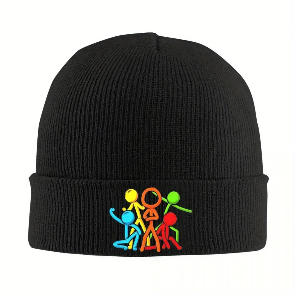 Alan Becker Sticks Figting Knitted Hat Beanies Winter Hats Warm Color Caps Men Women