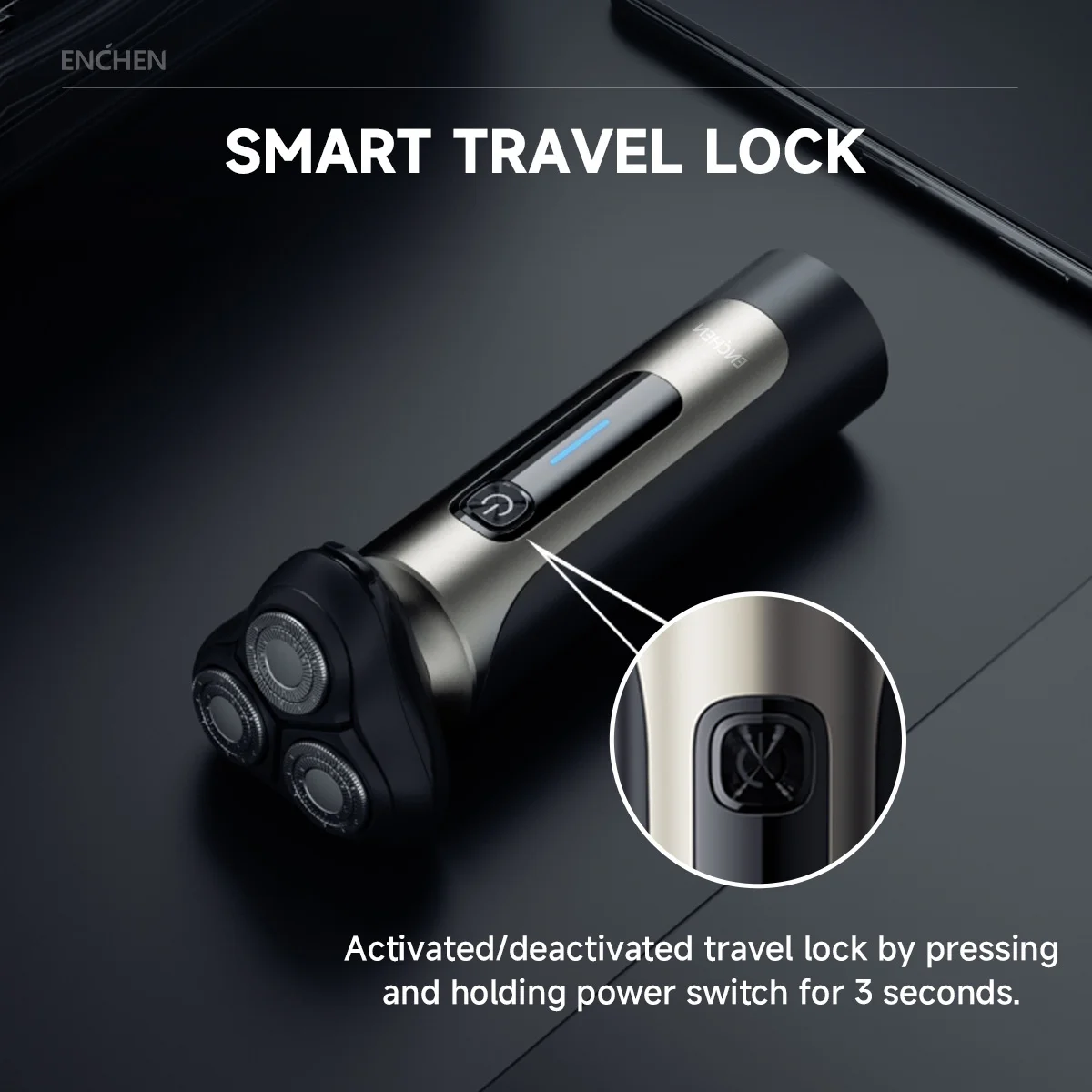 ماكينة حلاقة كهربائية ENCHEN Blackstone 8C مقاومة للماء 100% مع رؤوس مرنة ثلاثية الاتجاهات ذات مسار مزدوج شبكة منحنية من النوع C شحن سريع