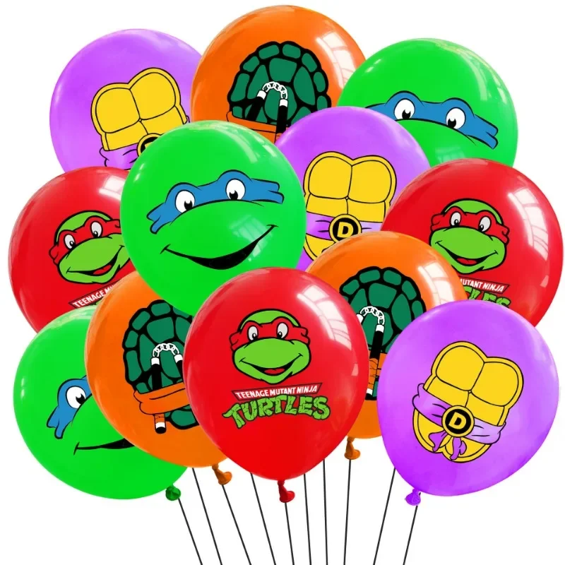 Ensemble de ballons en latex de tortues ninja mutantes pour adolescents, ballon imprimé, accessoires photo, ornements de fête, cadeau de décoration