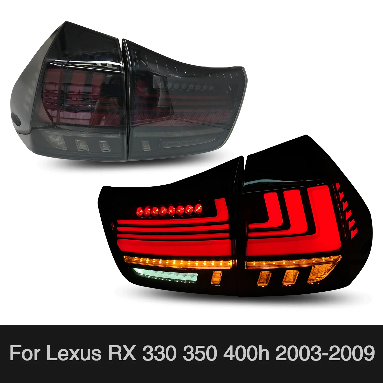 

HCMOTIONZ Tail Lights Assembly for Lexus RX 330 350 400h 2003-2009 DRL Rear Lamps Accessories Auto Styling Back Lights