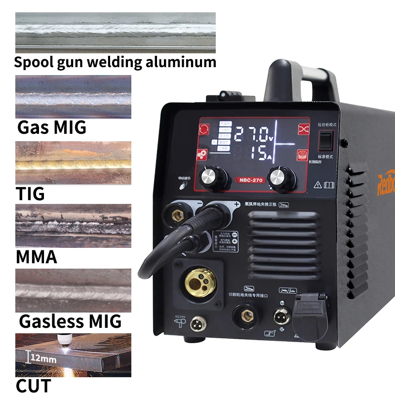 160Amp 220/380V dual voltage portable CO2 no gas MIG MMA TIG CUT aluminium welding machine 5 in 1 multifunctional mig welders