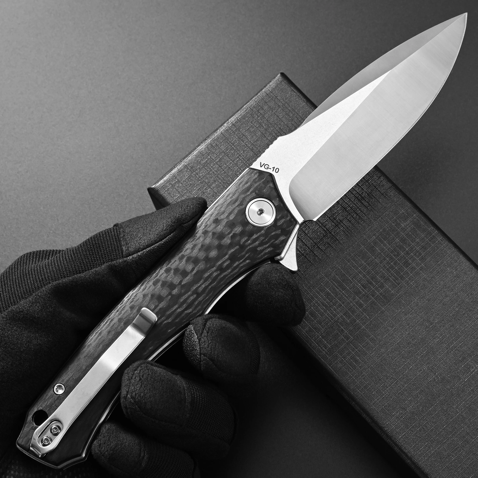 Складной нож Eafengrow EF976 с лезвием из стали VG-10 и рукоятью из микарты, EDC-инструмент, карманный нож для работы на открытом воздухе и кемпинга