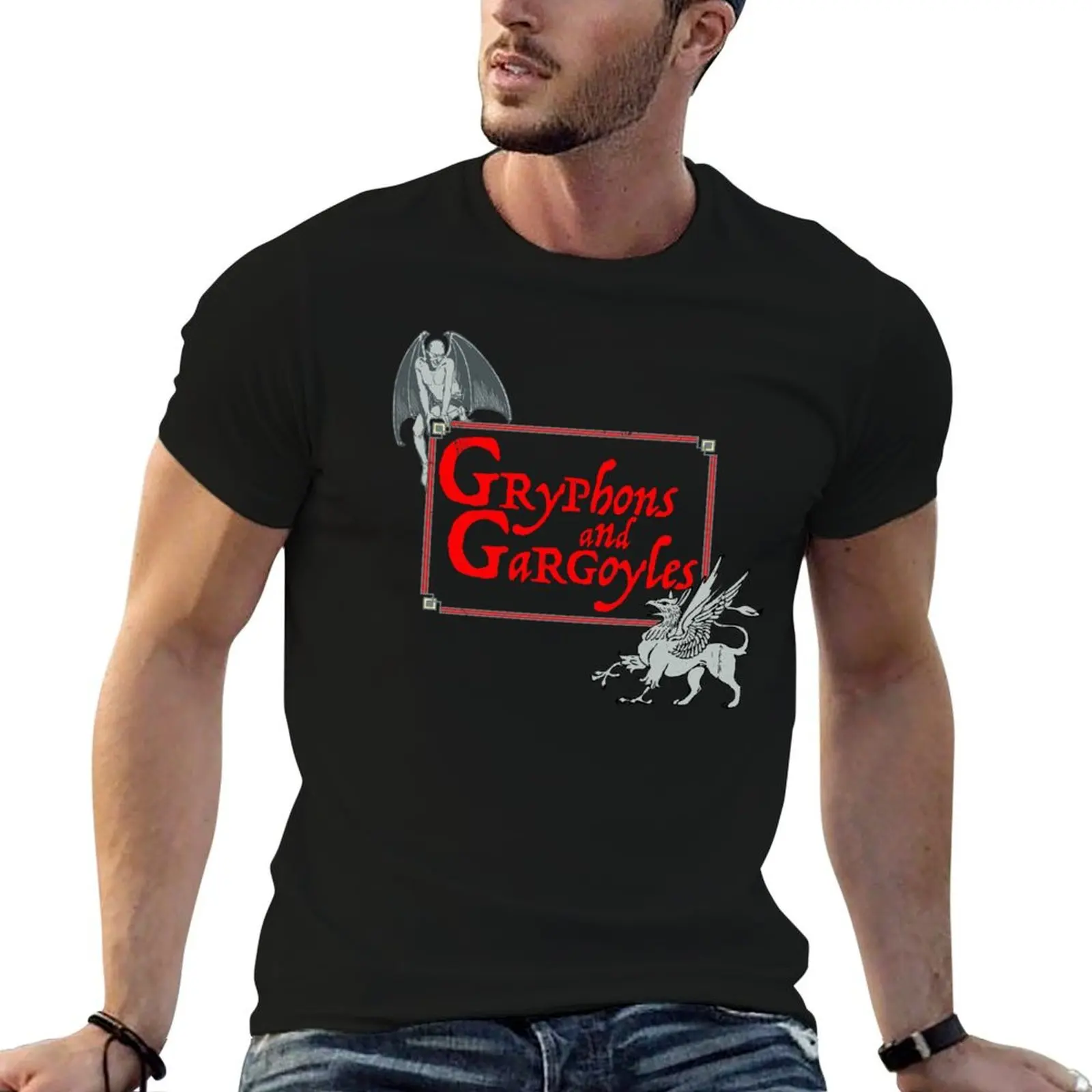 Gryphons and Gargoyles T-Shirt Casual Minimalist Short Sleeve Top