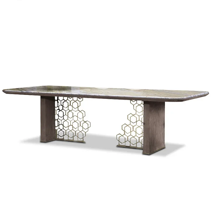 

Italian light luxury marble dining table
