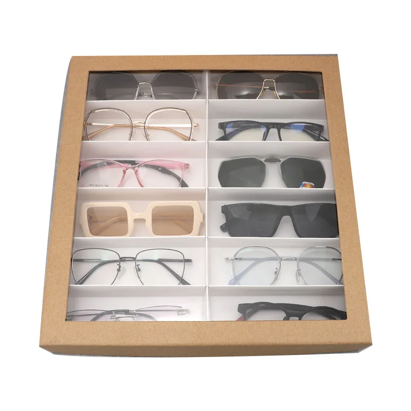 Optical Presentation and Storage Paper Tray Case Box for 12 Sunglasses or optical Frames