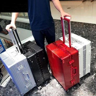 Retro male and females students Korean styles password aluminum frame suitcase luggage