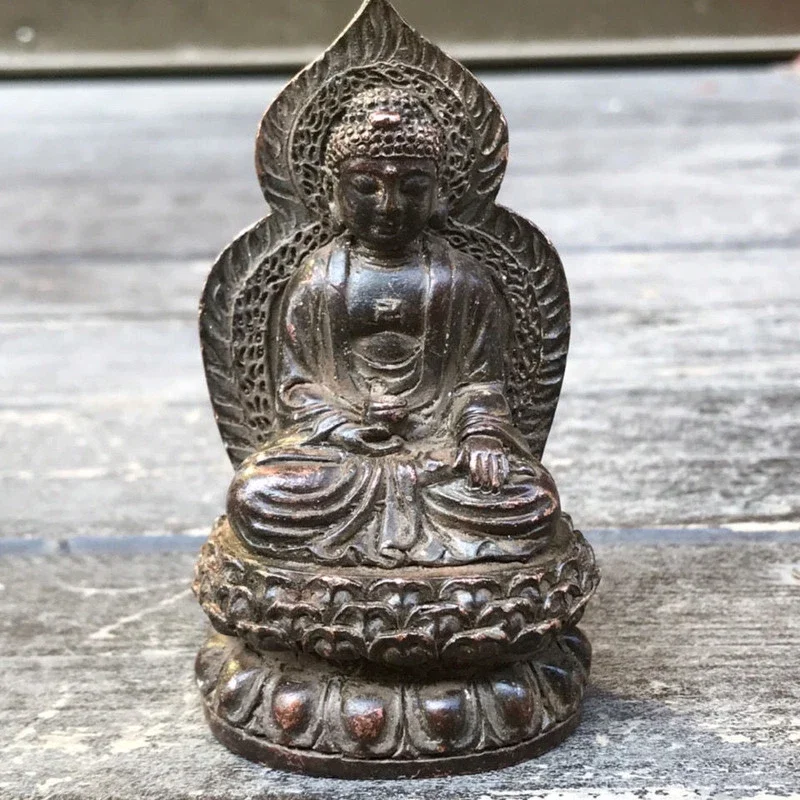 

Miniature Pure Copper Buddha Ornaments Sakyamuni Statue Buddha Decoration