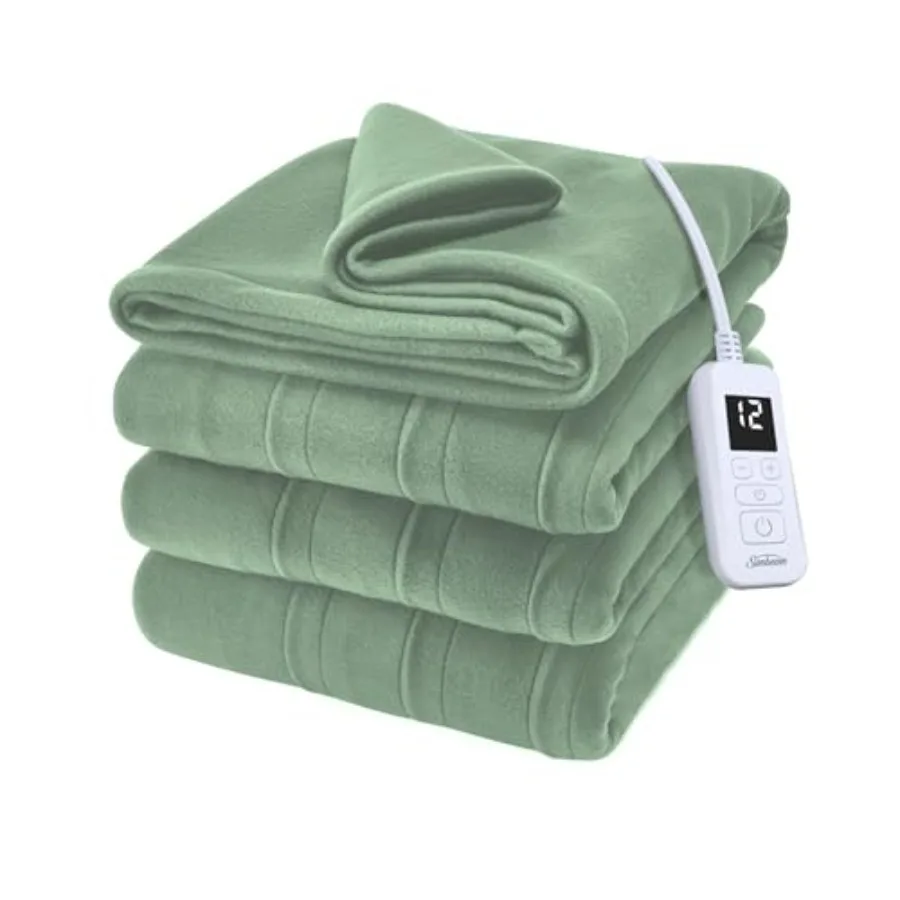 

Royal Ultra Fleece Heated Electric Blanket Twin Size 84" x 62" 12 Heat Settings 12-Hour Selectable Auto Shut-Off Fast Heating M