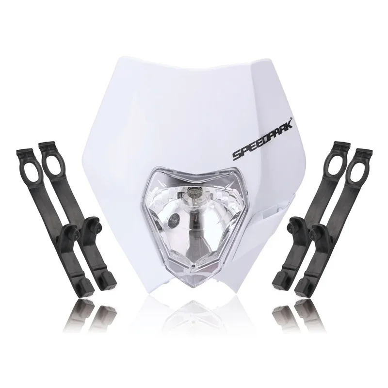 Cross Border Hot Sale Motocross Universal Modified Accessories Headlights Ghostface Lamp Ghost Mask Headlamp 12V