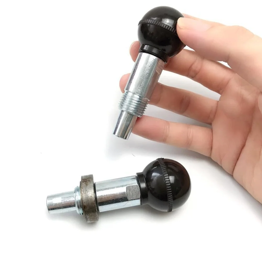 2PCS Black Threaded Knob Elastic Pin for Fitness Equipment Weight Adjustment Fixing Metal and Plastic Construction