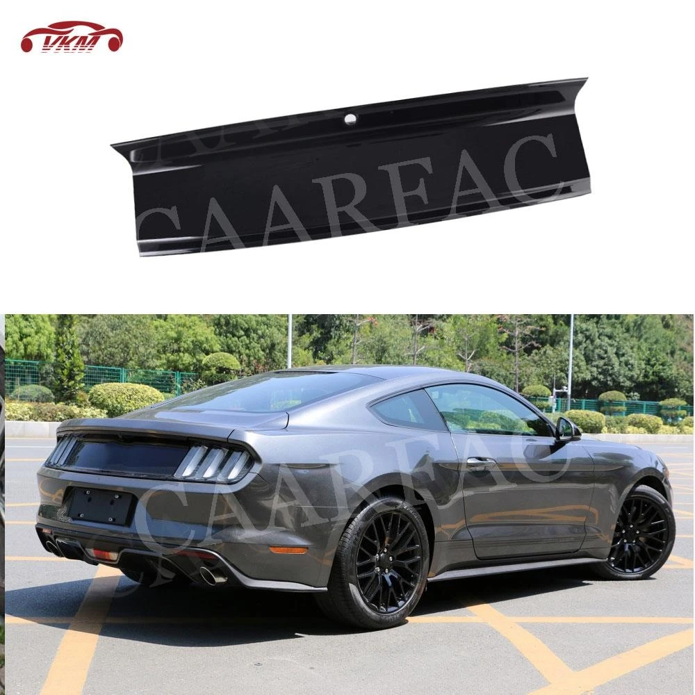 

ABS Glossy Black Car Rear Lid Trunk Decklid Panel Cover Kit For Ford For Mustang 2015-2020 Car Accessories Carbon Fiber